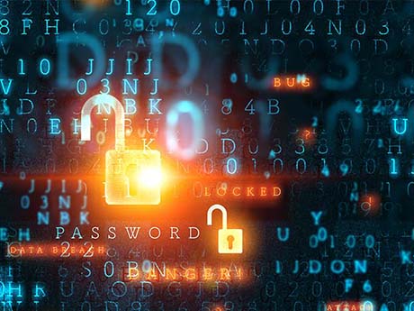 graphic illustration of code and locks