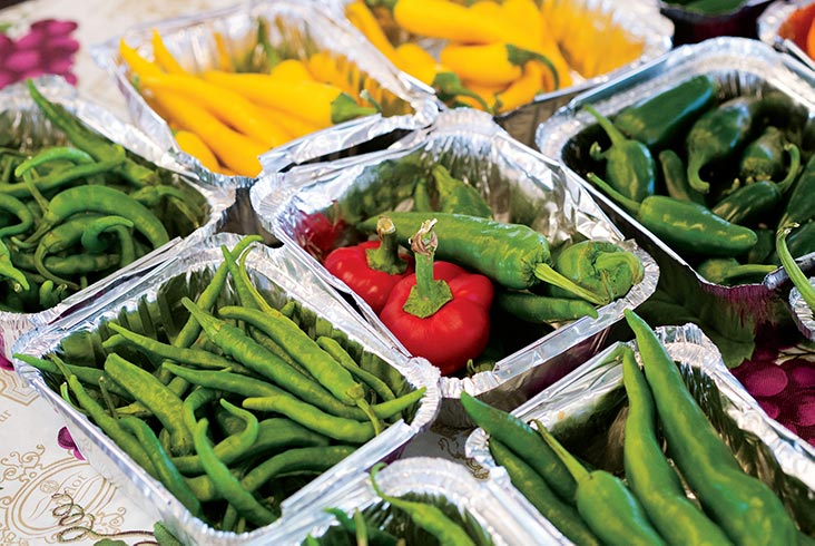 Picture of vegetables in silver containers