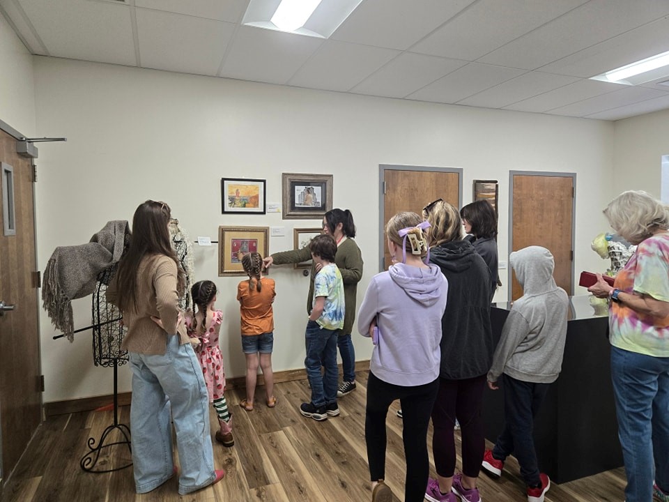 group in an art gallery