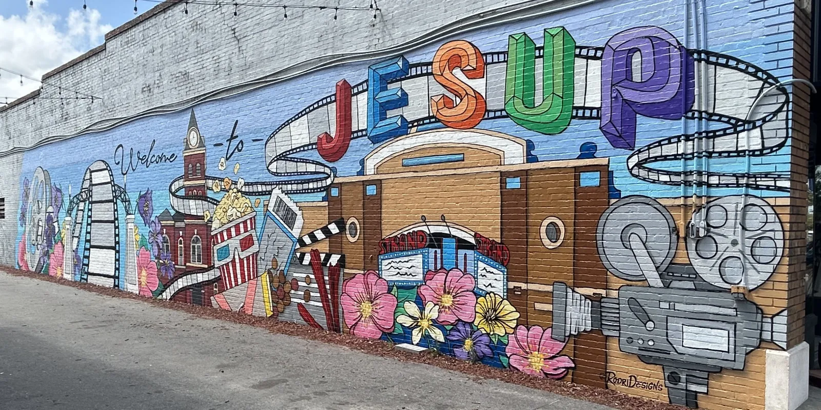 mural on the side of a building 