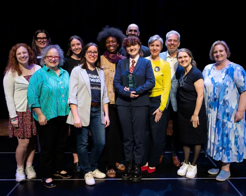 2026 Georgia Poetry Out Loud State Champion Rory Berg with friends and family