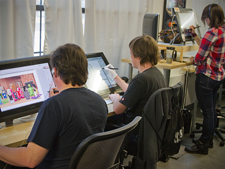 Creative Technology students work on computers