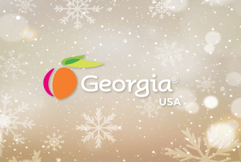 georgia logo with snowflakes in background