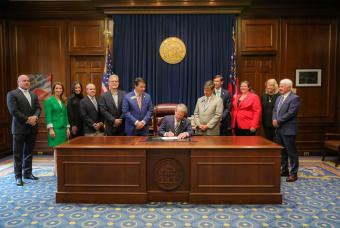 group photo at governor's office