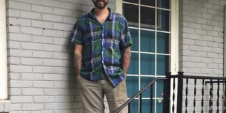 Daniel Deckebach in front of his new home in gwinett county