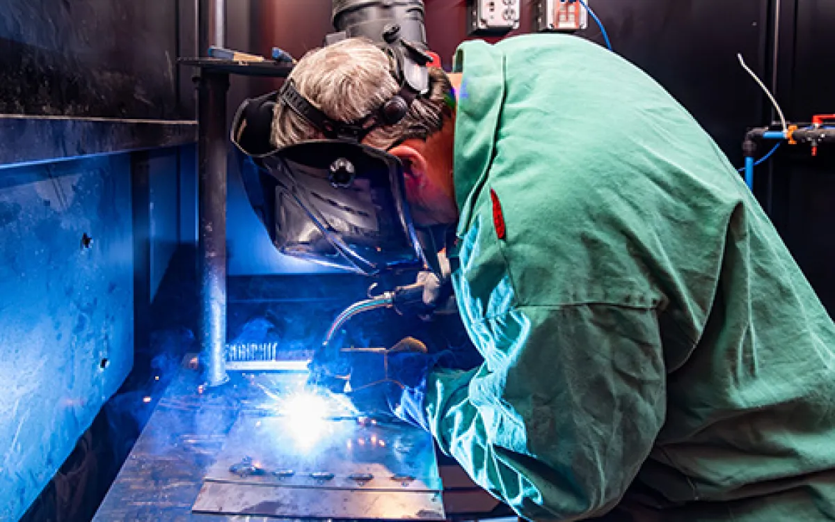 A man welding