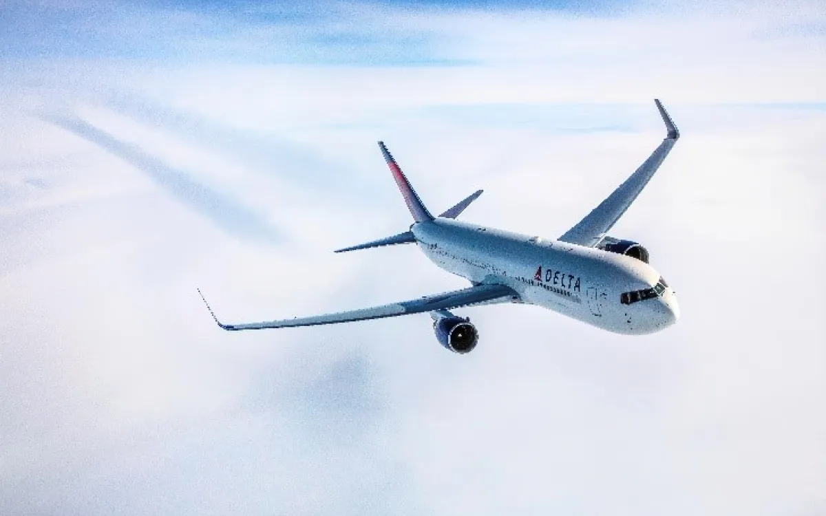Delta airplane in the sky