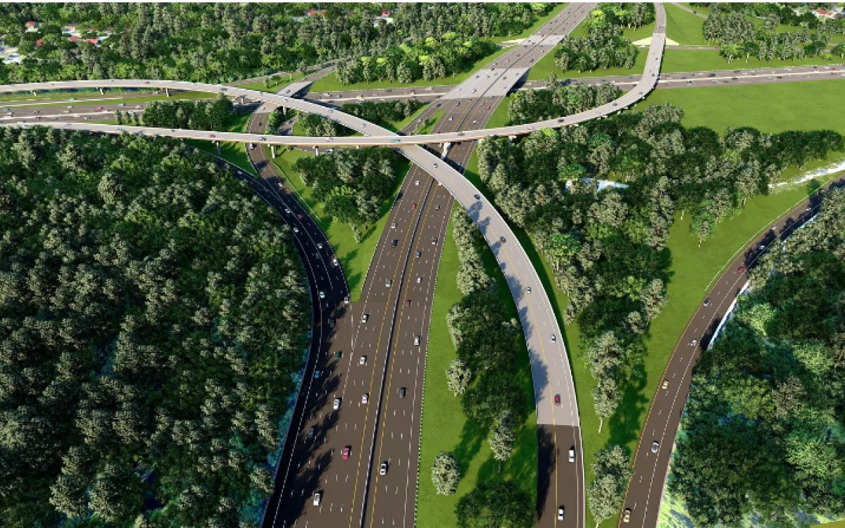 Georgia highway aerial view