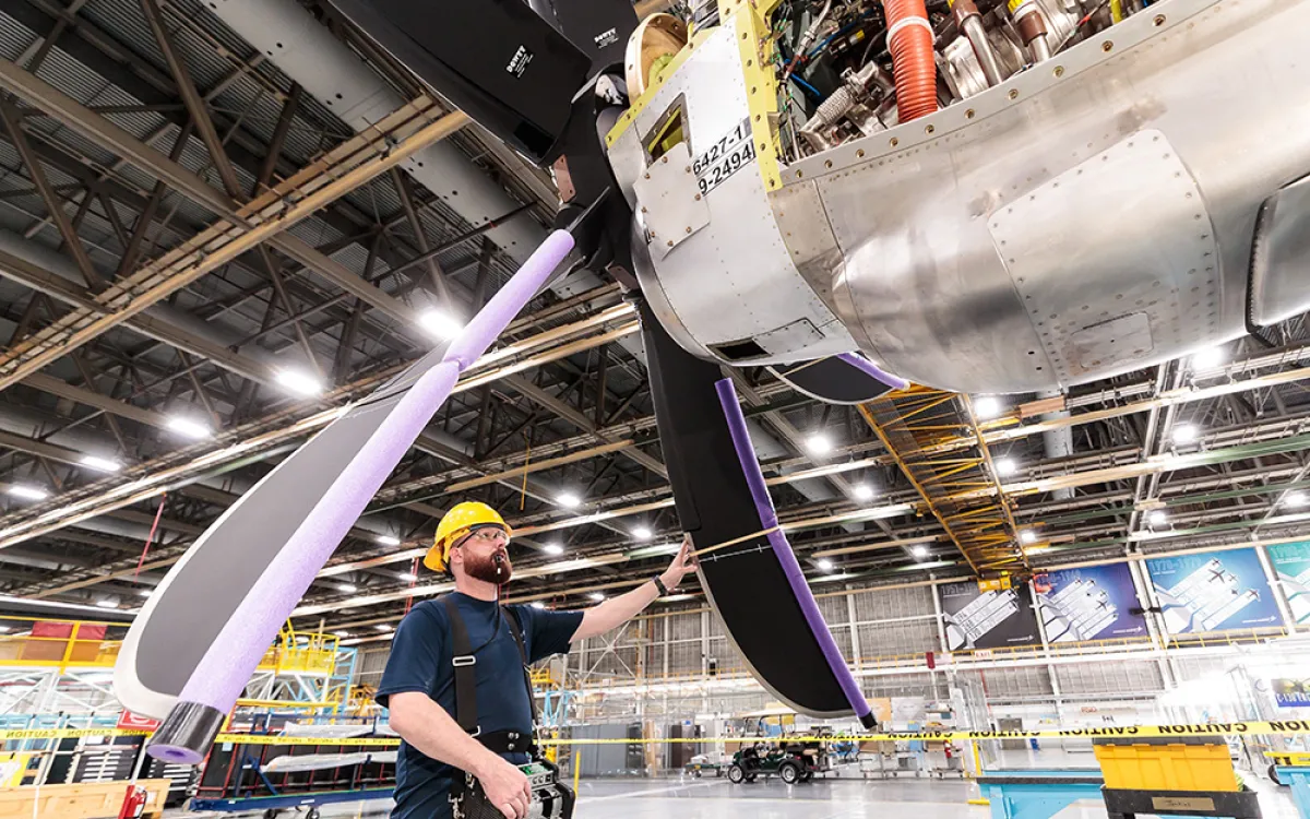 Man working on an airplane