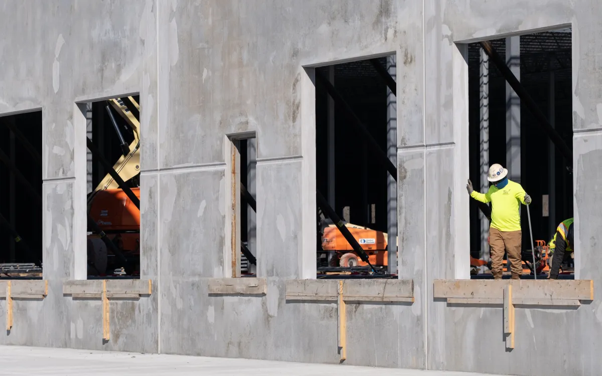 People working on a construction site