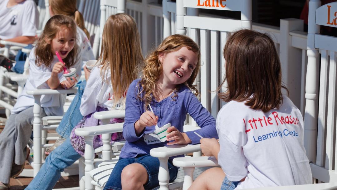 People smile as the dine atLane Hay Ride ice cream in Middle Georgia