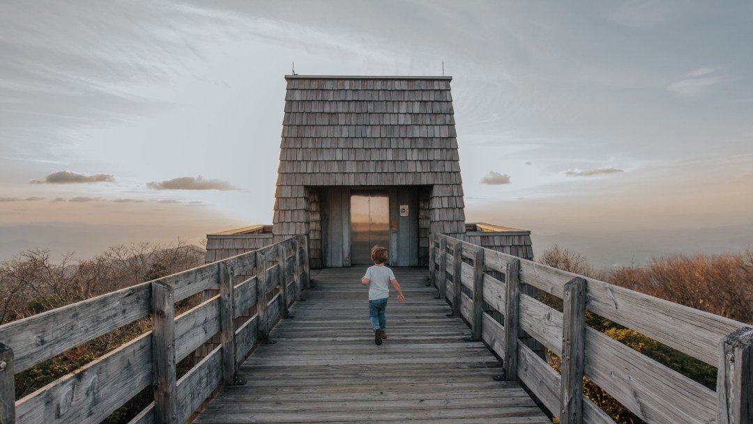 A boy in the mountains 