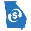 money sign on an image of georgia