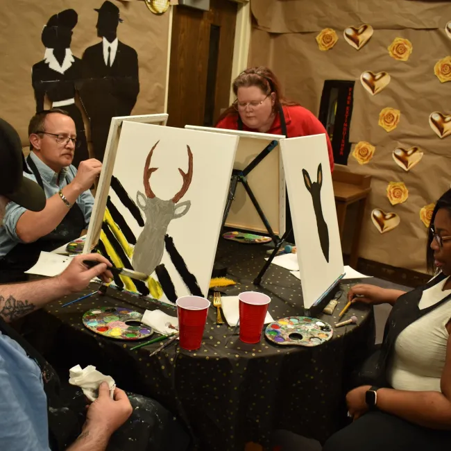 Painting workshop at Franklin Memorial Library, Swainsboro