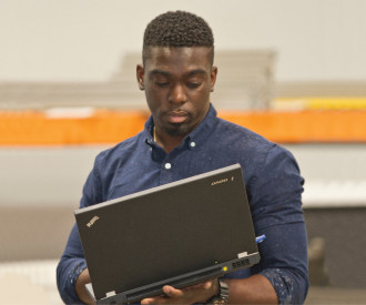 student on laptop
