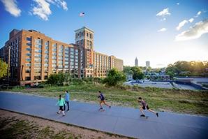 People walking in front of Ponce City Market on a sunny day