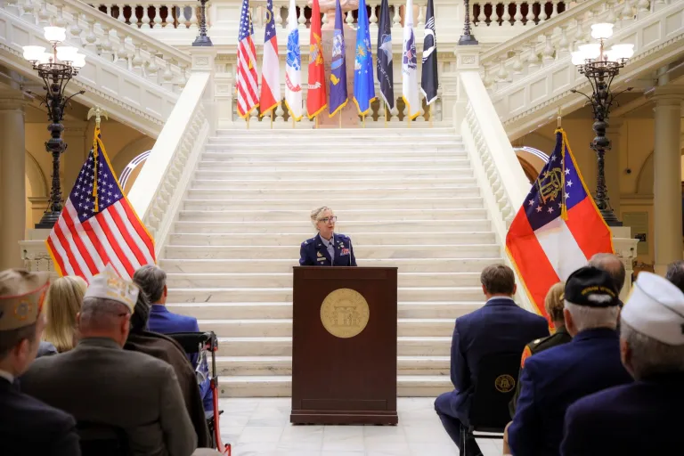 Georgia welcoming servicemembers to the state capitol.