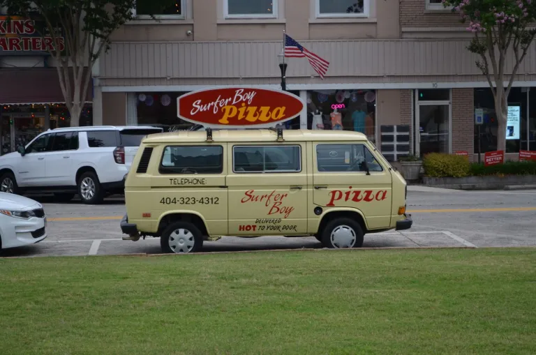 Surfer Boy Pizza van in the city of Jackson.