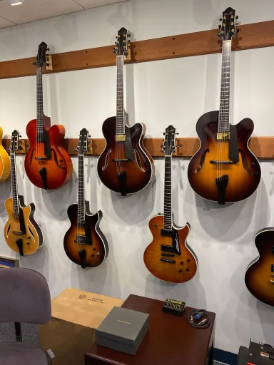 A display of Benedetto guitars