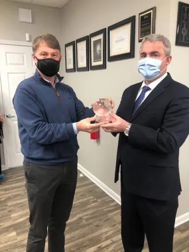 GDEcD Commissioner Pat Wilson and Poriferous CEO Aaron Noble