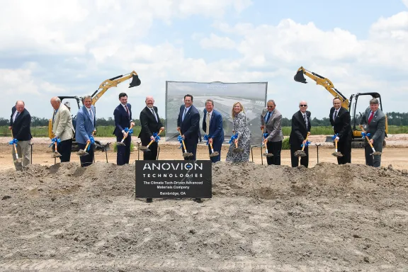 Governor Kemp and First Lady among others breaking ground at Anovion Technologies construction site