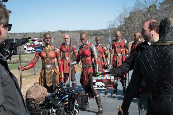 Filming a scene for Black Panther in Georgia