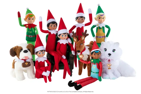 Collection of Elf on the Shelf toys