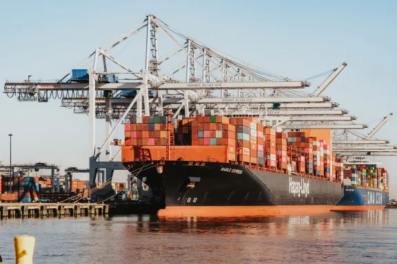 Container ship at the Port of Savannah