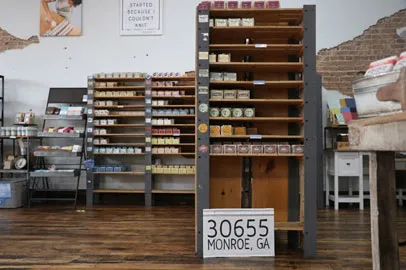 Displays of products inside Rinse Bath and Body Co.